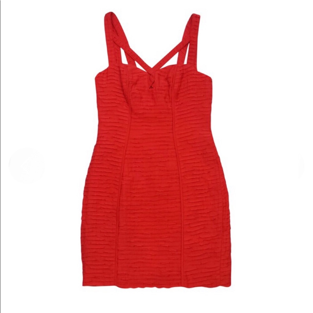 Rebecca Minkoff Red Ruched Bodycon Dress size 4